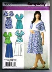 3888 SIMP MAT KNIT GAUCHOS,TIED TUNIC,TOP PATTERN 6-14